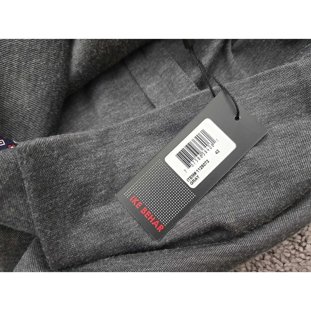 Ike‎ Behar Blazer Mens 42 Gray Knit Sport Coat Stretch Lined Lightweight Jacket